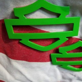 Lambo green tank emblems for Harley