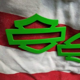 Lambo green tank emblems for Harley