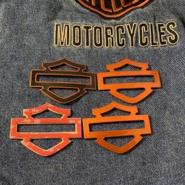Orange candy tank emblems for Harley