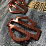 Red carbon tank emblems for Harley