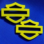 Rossi yellow tank emblems for Harley