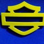 Rossi yellow tank emblems for Harley