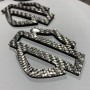 Silver carbon tank emblems for Harley