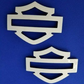 White with black edges tank emblems for Harley