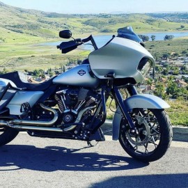 White with black edges tank emblems for Harley