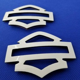 White with black edges tank emblems for Harley