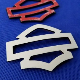 White with black edges tank emblems for Harley