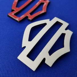 White with black edges tank emblems for Harley