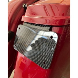 Carbon fiber saddlebag license plate mount