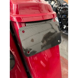 Carbon fiber saddlebag license plate mount