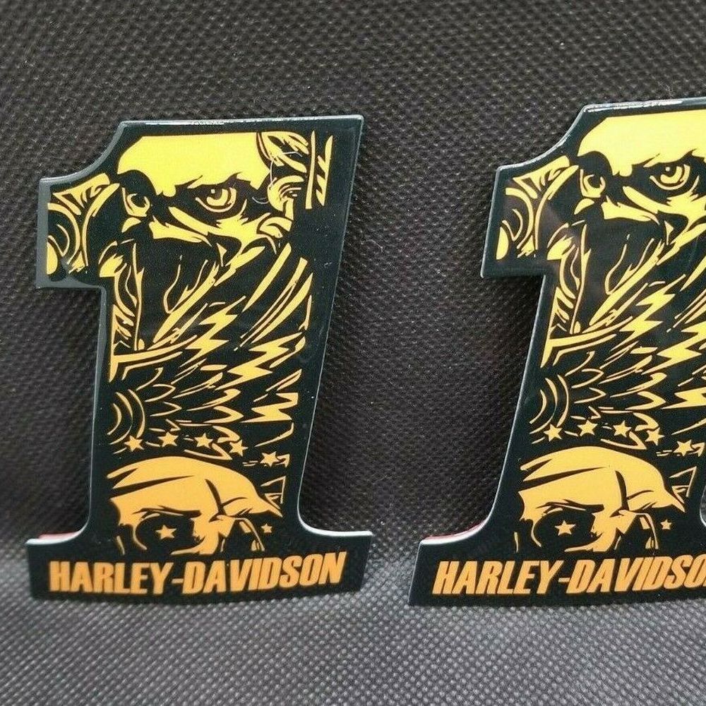 #1 Eagle black-orange tank emblems for Harley - Image 4