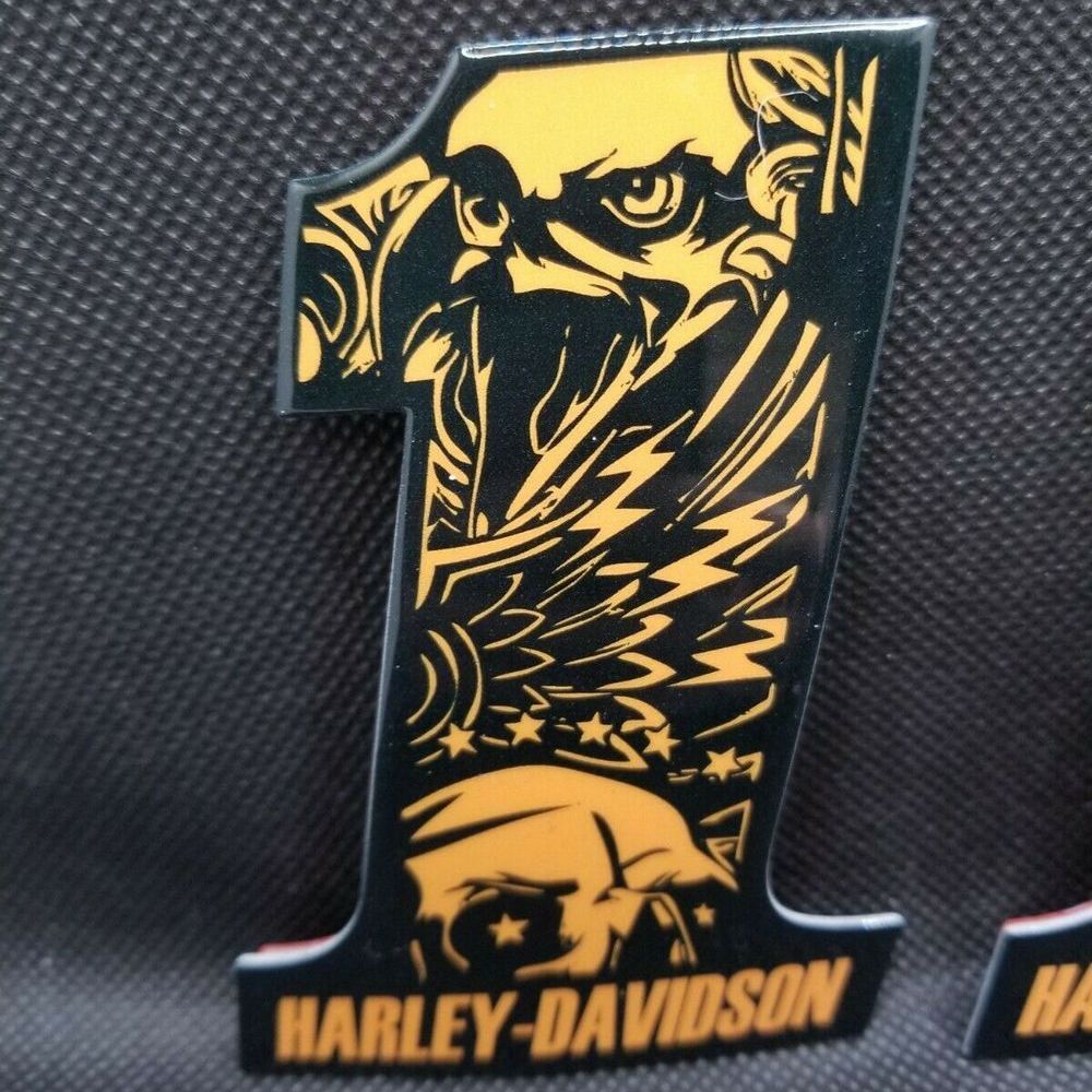 #1 Eagle black-orange tank emblems for Harley - Image 6