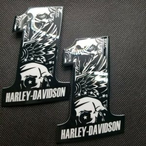 #1 Eagle black-white tank emblems for Harley