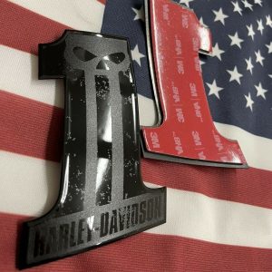 #1 Punisher black-black tank emblems for Harley