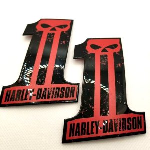#1 Punisher black-red tank emblems for Harley
