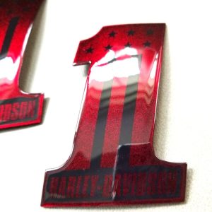 #1 Stars&Stripes black-candy red tank emblems for Harley