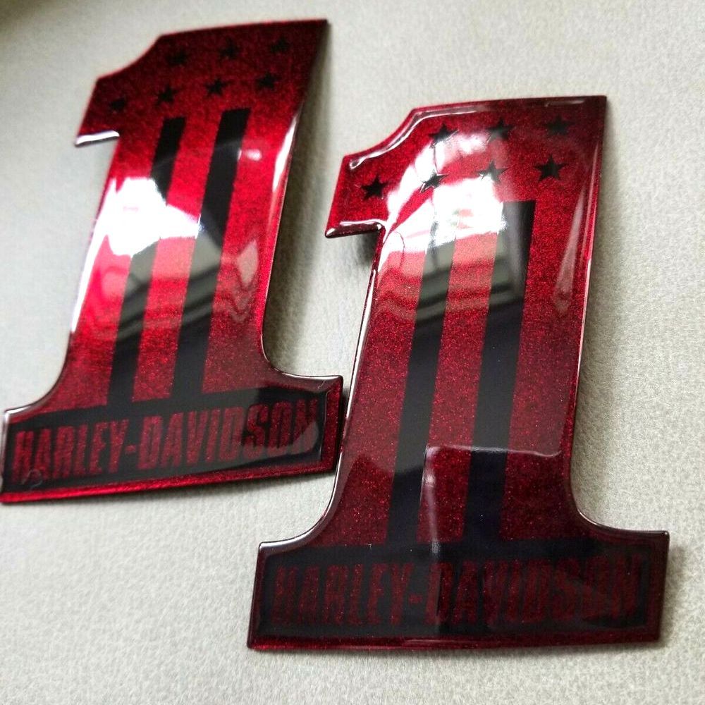 #1 Stars&Stripes black-candy red tank emblems for Harley - Image 2
