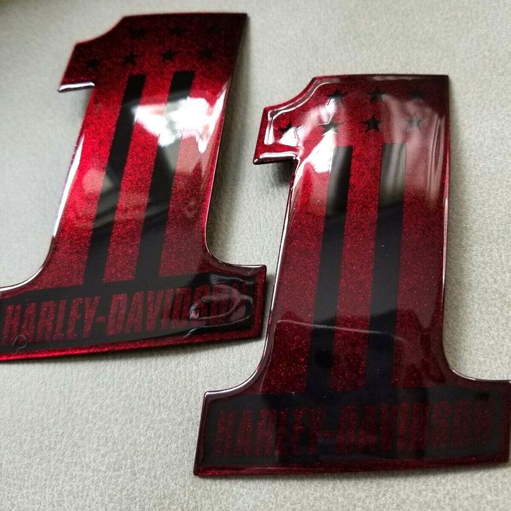 #1 Stars&Stripes black-candy red tank emblems for Harley - Image 3