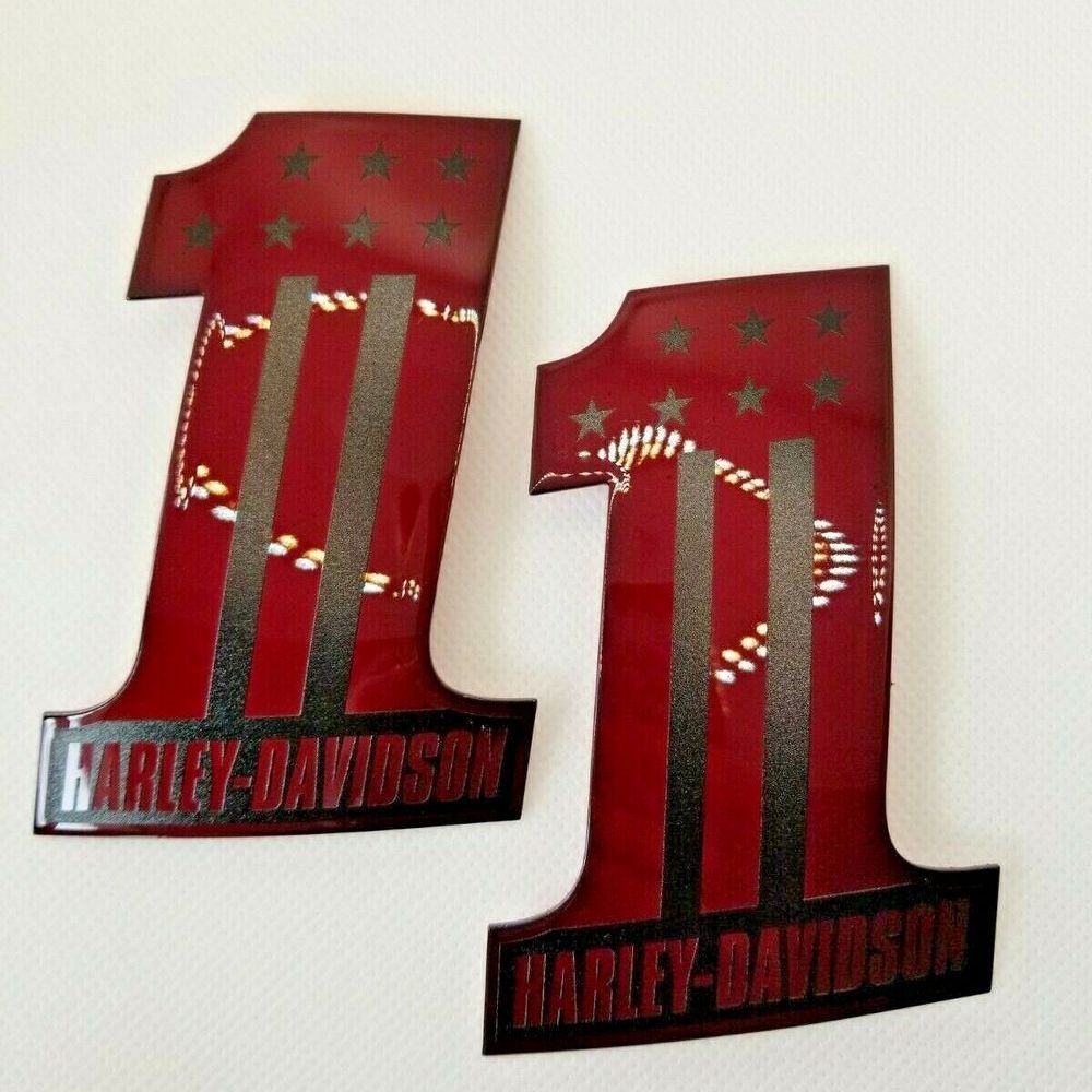#1 Stars&Stripes black-candy red tank emblems for Harley - Image 4