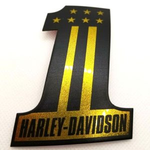 #1 Stars&Stripes black-gold tank emblems for Harley