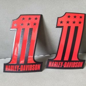 #1 Stars&Stripes black-red tank emblems for Harley