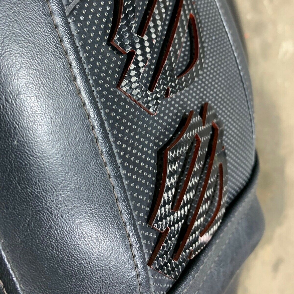 Black carbon with red edges tank emblems for Harley - Image 8