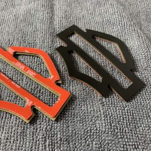 Black with gold edges tank emblems for Harley