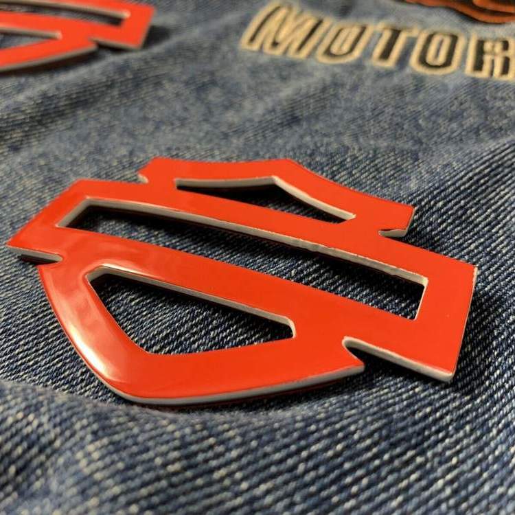 Red with white edges tank emblems for Harley - Image 5
