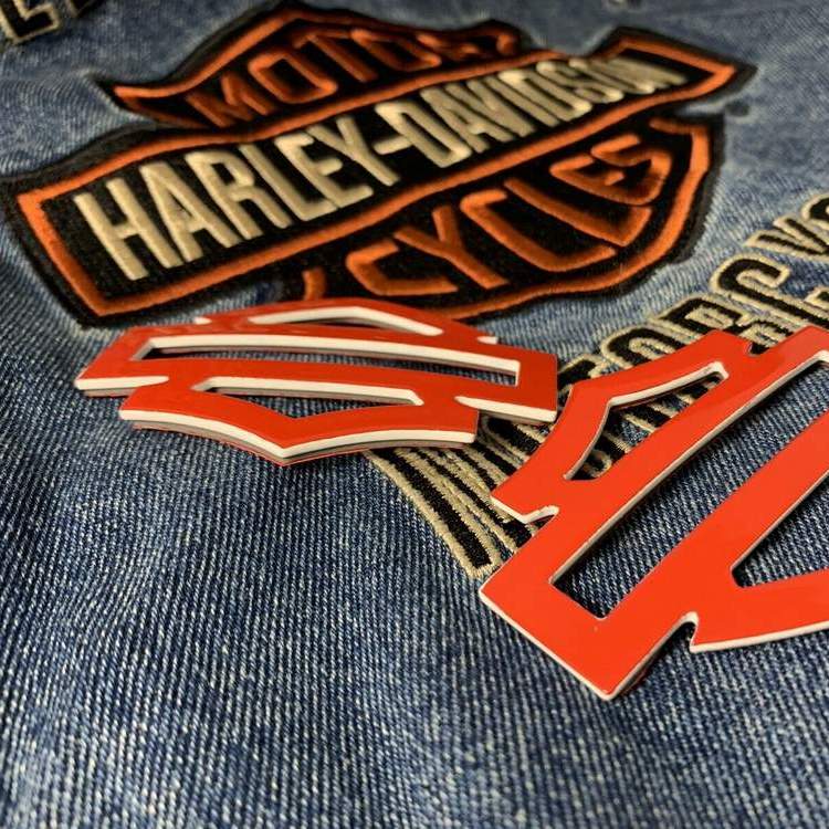 Red with white edges tank emblems for Harley - Image 6