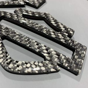 Silver carbon tank emblems for Harley